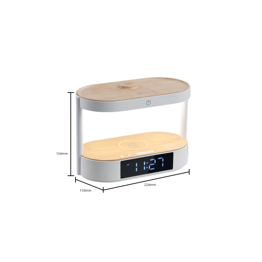 Candeeiro de mesa LED regulável com despertador e carregamento TRIPLE DOCK LED/1,5W/5V
