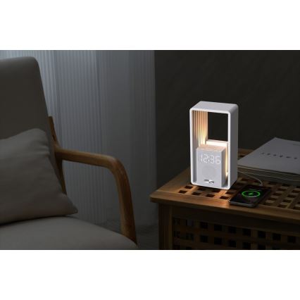 Lâmpada de mesa LED com despertador e carregamento CALM LED/3,5W/5V