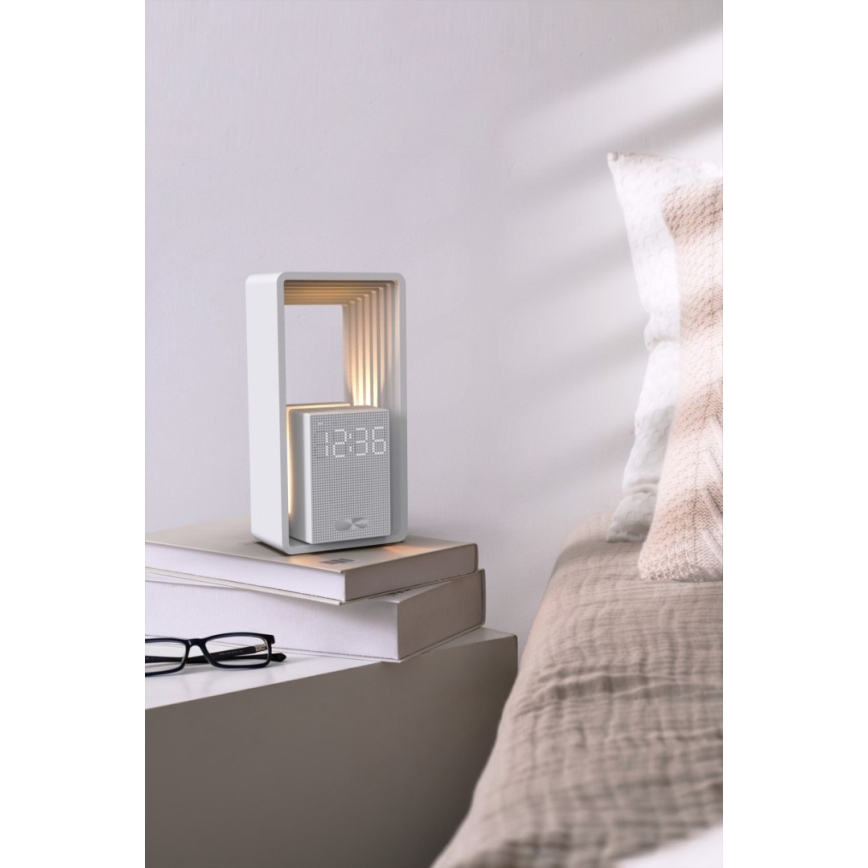 Lâmpada de mesa LED com despertador e carregamento CALM LED/3,5W/5V