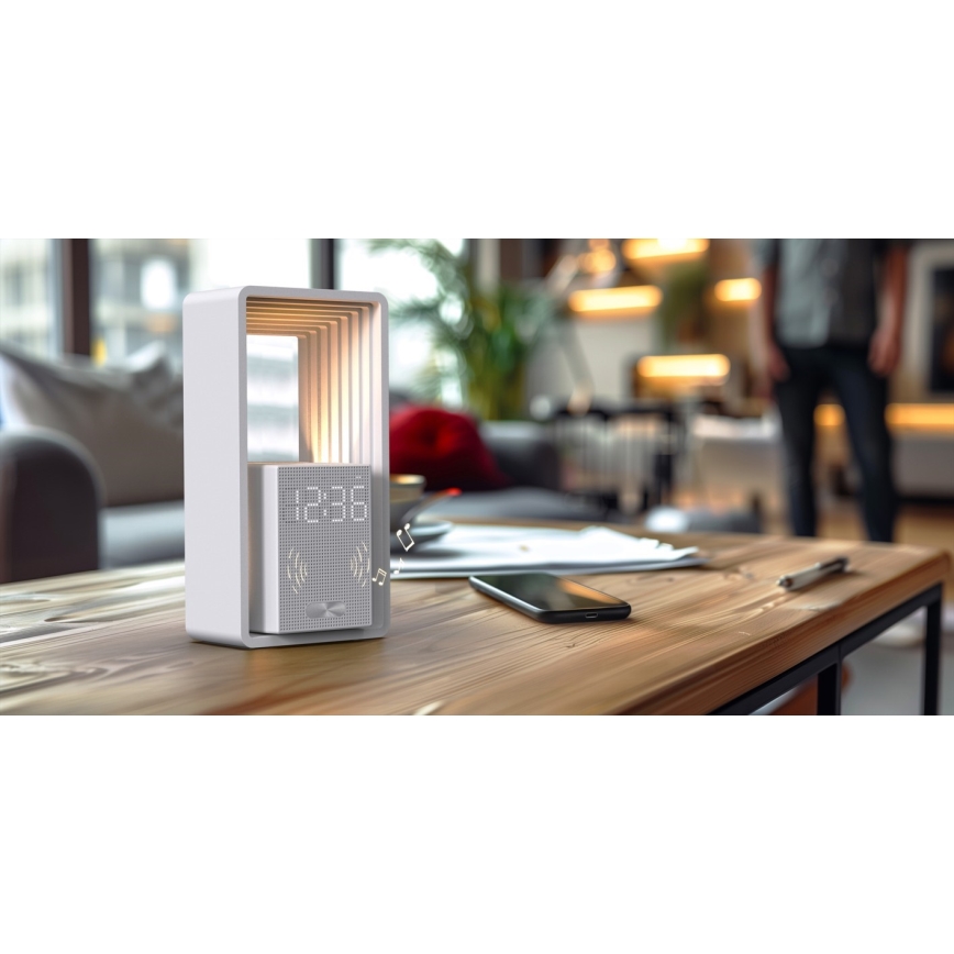 Lâmpada de mesa LED com despertador e carregamento CALM LED/3,5W/5V