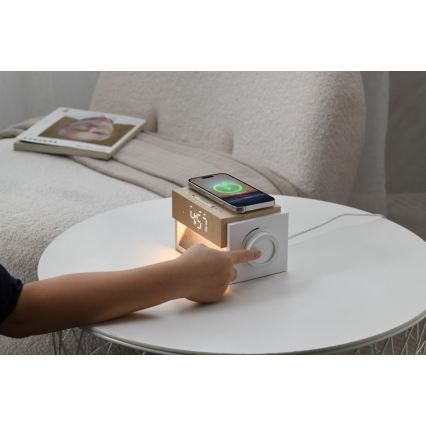 Candeeiro de secretária LED com despertador e carregamento CALM LED/1,2W/5V