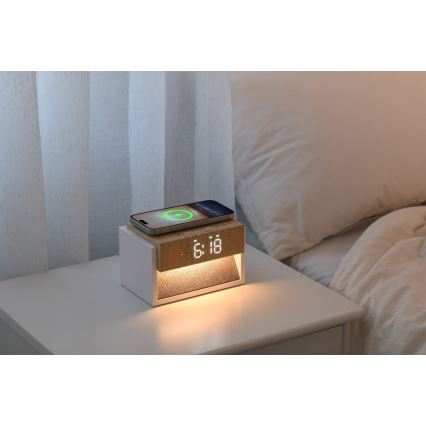 Candeeiro de secretária LED com despertador e carregamento CALM LED/1,2W/5V