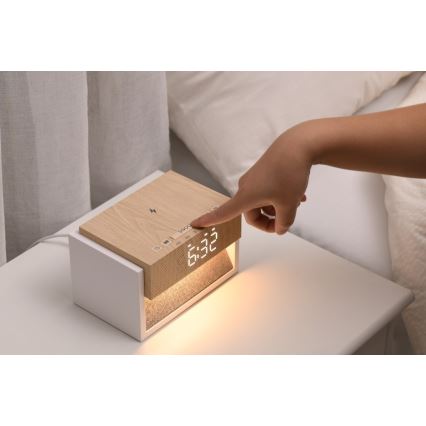 Candeeiro de secretária LED com despertador e carregamento CALM LED/1,2W/5V