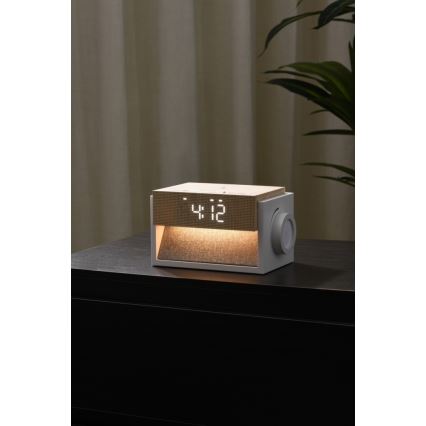 Candeeiro de secretária LED com despertador e carregamento CALM LED/1,2W/5V