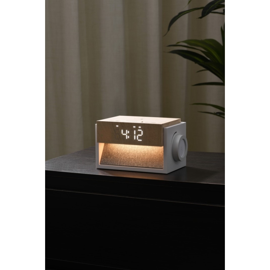 Candeeiro de secretária LED com despertador e carregamento CALM LED/1,2W/5V