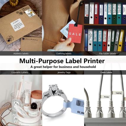 Impressora de etiquetas digital USB-C + 3x etiquetas autocolantes