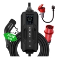 Immax - Estação de carregamento portátil para veículos elétricos AC Type 2 32A/380V 22kW + ficha 230V 5m Wi-Fi Tuya
