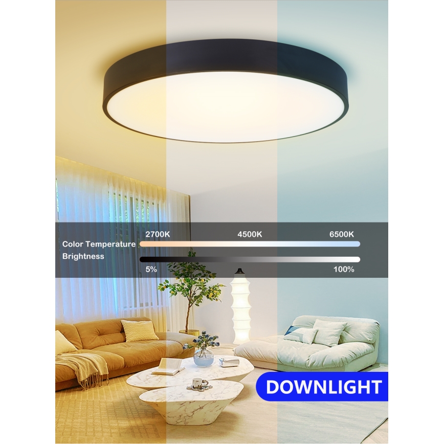 Immax NEO 07027L - Luminária de teto LED regulável RONDATE LED/65W/230V Tuya + controlo remoto