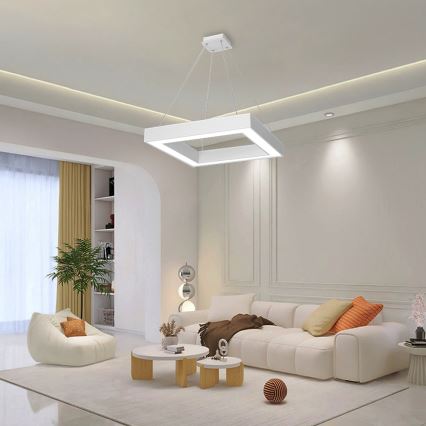 Immax NEO 07071L - Lustre LED regulável em cabo CANTO LED/60W/230V 80x80 cm Tuya + comando à distância