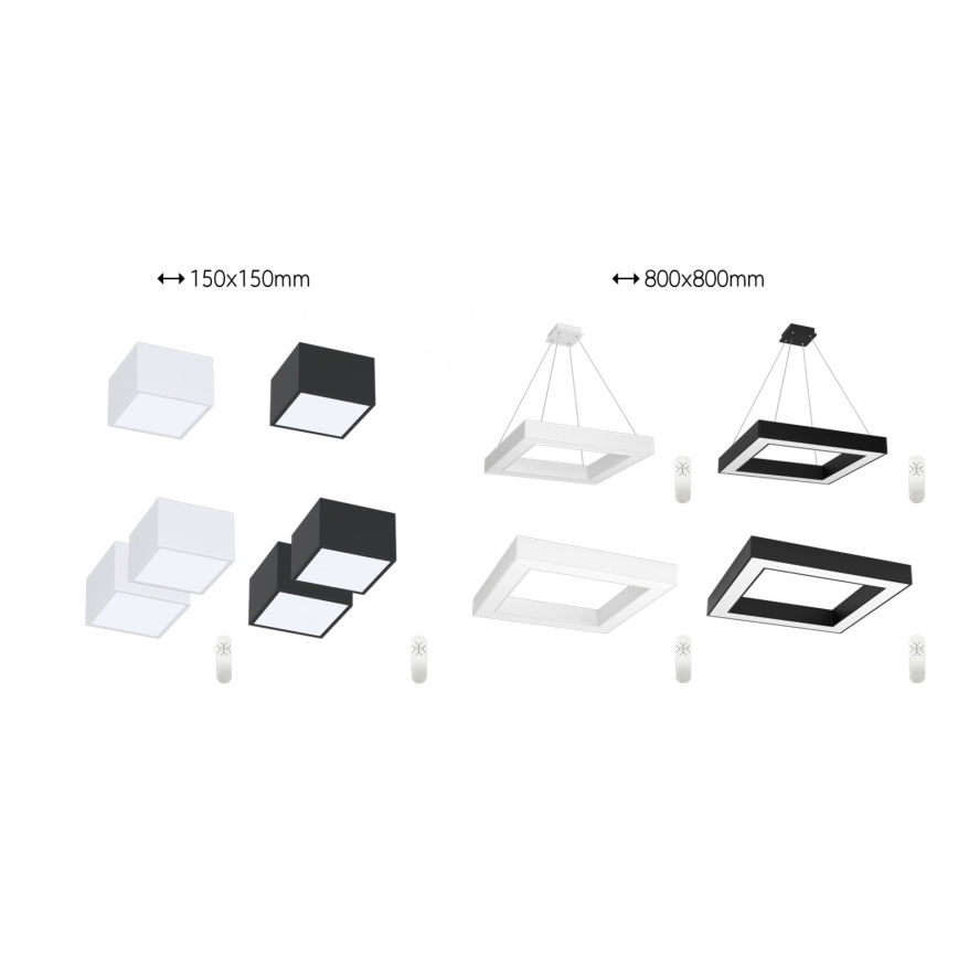 Immax NEO 07071L - Lustre LED regulável em cabo CANTO LED/60W/230V 80x80 cm Tuya + comando à distância