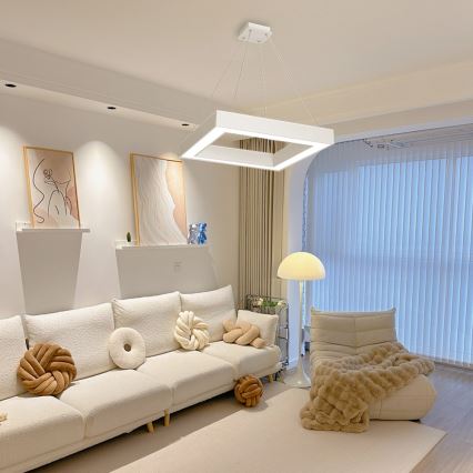 Immax NEO 07071L - Lustre LED regulável em cabo CANTO LED/60W/230V 80x80 cm Tuya + comando à distância