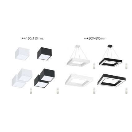 Immax Neo 07074L-15BD - Conjunto 2x Iluminação de teto LED com regulação CANTO 2xLED/12W/230V + controlo remoto Tuya