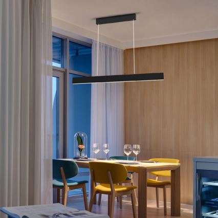 Immax NEO 07076L - Lustre LED dimmerável em cabo preto LISTON LED/18W/230V Tuya + controlo remoto