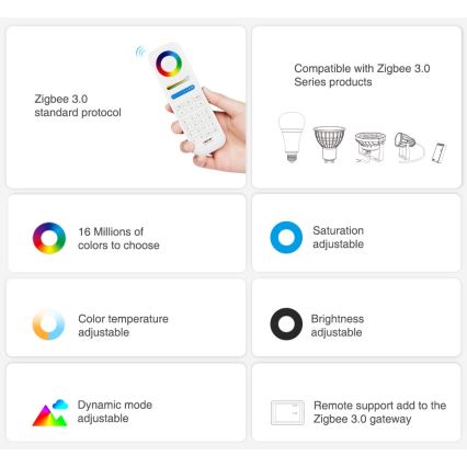 Immax NEO 07087-3 - Comando universal RGB+CCT MiBOXER 2xAAA Tuya