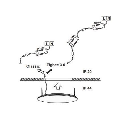 Immax NEO 07110K - Iluminação embutida de casa de banho LED com regulação PRACTICO LED/24W/230V Tuya