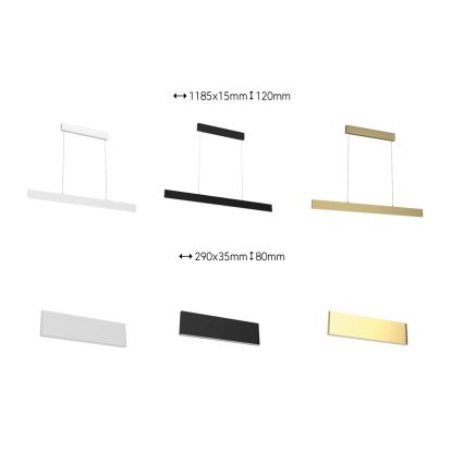 Immax Neo 07128L - LED  Candelabro suspenso com regulação LISTON dourada LED/18W/230V ZigBee + controlo remoto Tuya