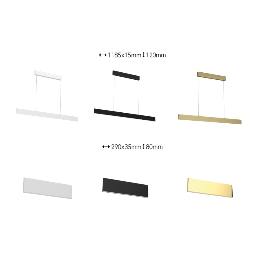 Immax Neo 07128L - LED  Candelabro suspenso com regulação LISTON dourada LED/18W/230V ZigBee + controlo remoto Tuya