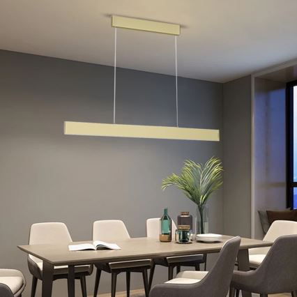 Immax Neo 07128L - LED  Candelabro suspenso com regulação LISTON dourada LED/18W/230V ZigBee + controlo remoto Tuya
