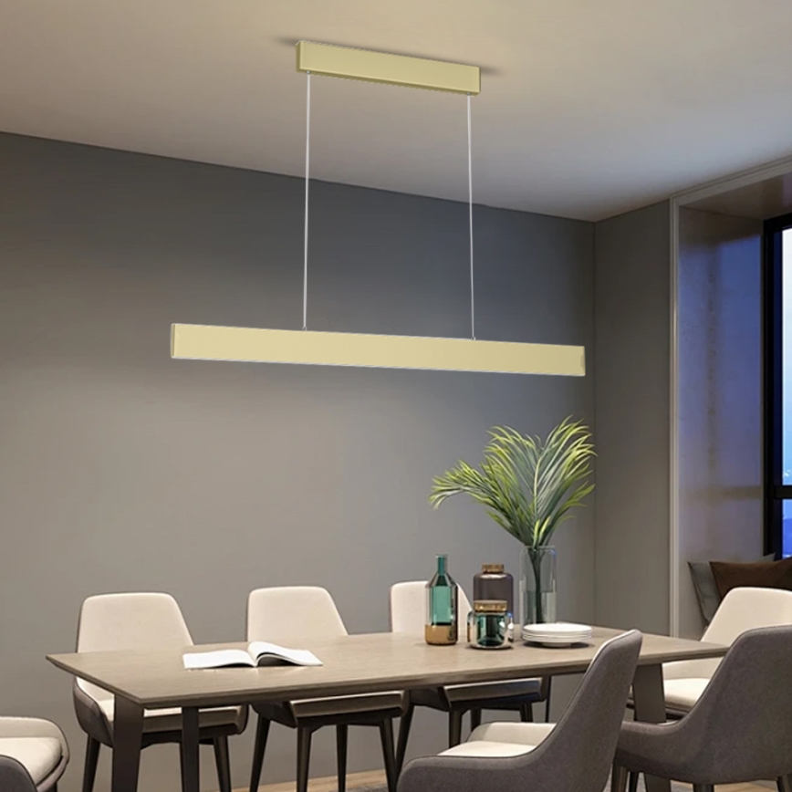 Immax Neo 07128L - LED  Candelabro suspenso com regulação LISTON dourada LED/18W/230V ZigBee + controlo remoto Tuya
