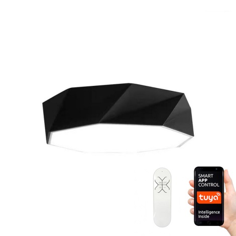Immax NEO 07130-B40 - LED SMART Iluminação de teto com regulação DIAMANTE preto LED/31W/230V + controlo remoto 40cm Tuya ZigBee