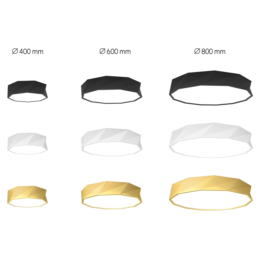 Immax NEO 07130-B60 - LED SMART Iluminação de teto com regulação DIAMANTE preto LED/43W/230V + controlo remoto 60cm Tuya ZigBee