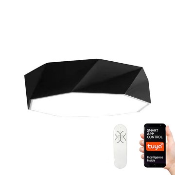Immax NEO 07130-B60 - LED SMART Iluminação de teto com regulação DIAMANTE preto LED/43W/230V + controlo remoto 60cm Tuya ZigBee