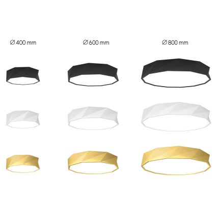 Immax NEO 07130-B80 - LED SMART Iluminação de teto com regulação preto DIAMANTE LED/60W/230V + controlo remoto 80cm Tuya ZigBee