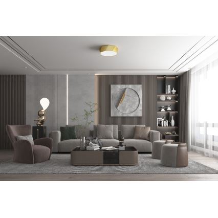 Immax NEO 07132-G40 - Luminária de teto LED SMART regulável DIAMANTE LED/31W/230V dourada 40 cm Tuya ZigBee + controlo remoto