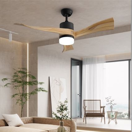 Immax NEO 07136-B - Ventoinha de teto LED SOFISTICADO LED/18W/230V carvalho Wi-Fi Tuya + comando