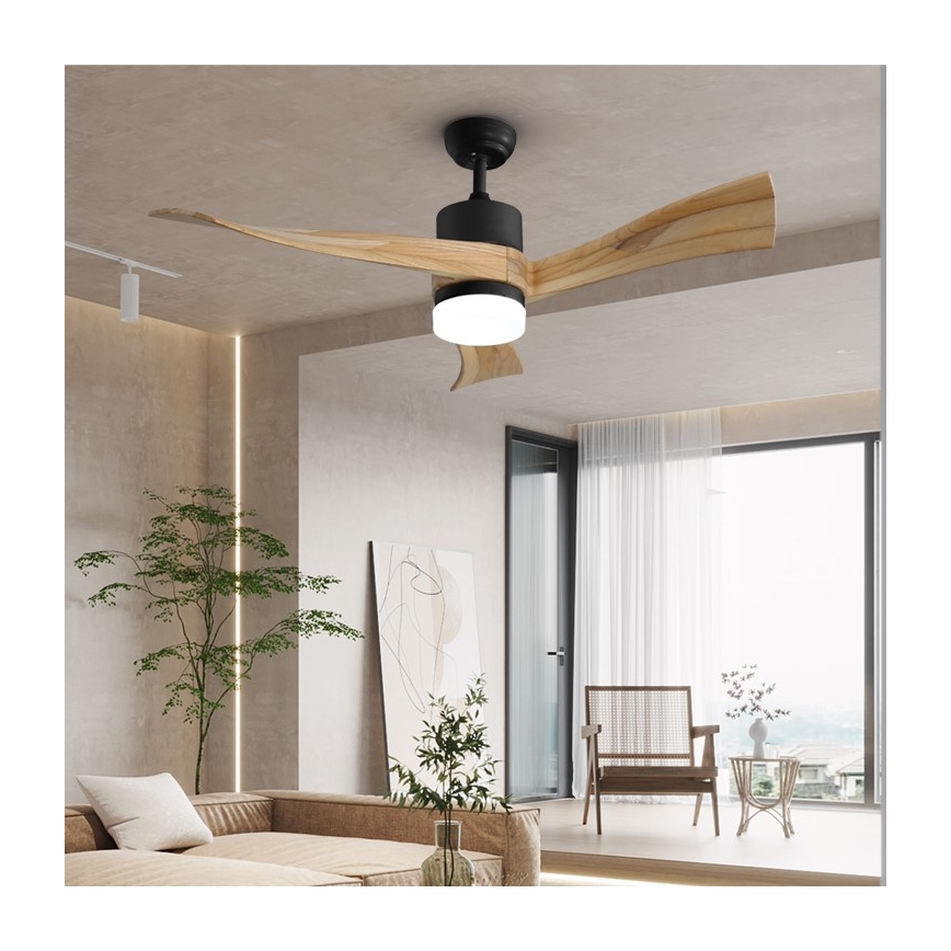 Immax NEO 07136-B - Ventoinha de teto LED SOFISTICADO LED/18W/230V carvalho Wi-Fi Tuya + comando