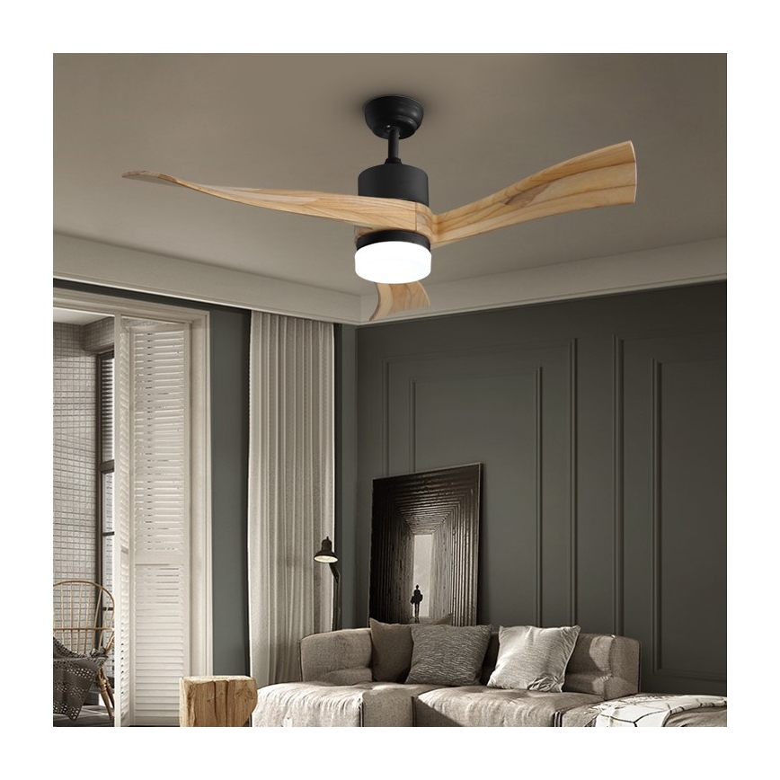 Immax NEO 07136-B - Ventoinha de teto LED SOFISTICADO LED/18W/230V carvalho Wi-Fi Tuya + comando