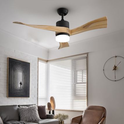 Immax NEO 07136-B - Ventoinha de teto LED SOFISTICADO LED/18W/230V carvalho Wi-Fi Tuya + comando