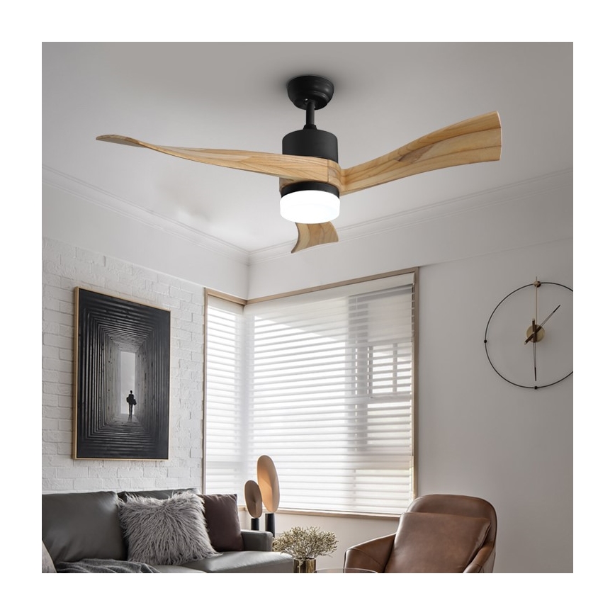 Immax NEO 07136-B - Ventoinha de teto LED SOFISTICADO LED/18W/230V carvalho Wi-Fi Tuya + comando