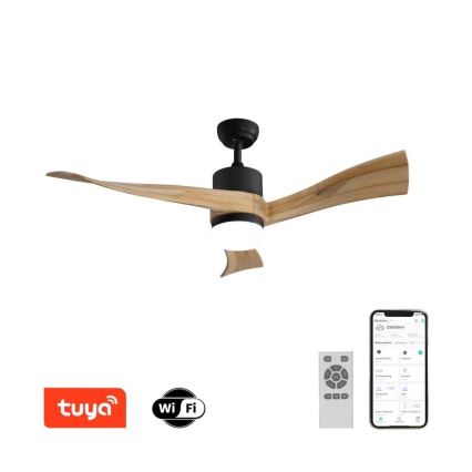 Immax NEO 07136-B - Ventoinha de teto LED SOFISTICADO LED/18W/230V carvalho Wi-Fi Tuya + comando