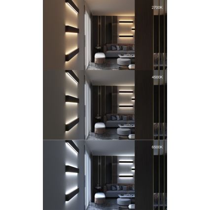 Immax NEO 07137-B - LED SMART Iluminação de parede com regulação LINEA preto LED/40W/230V + controlo remoto 76 cm Tuya ZigBee