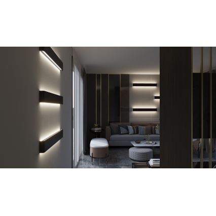 Immax NEO 07137-B - LED SMART Iluminação de parede com regulação LINEA preto LED/40W/230V + controlo remoto 76 cm Tuya ZigBee