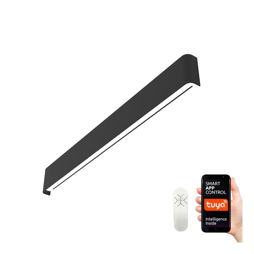 Immax NEO 07137-B - LED SMART Iluminação de parede com regulação LINEA preto LED/40W/230V + controlo remoto 76 cm Tuya ZigBee
