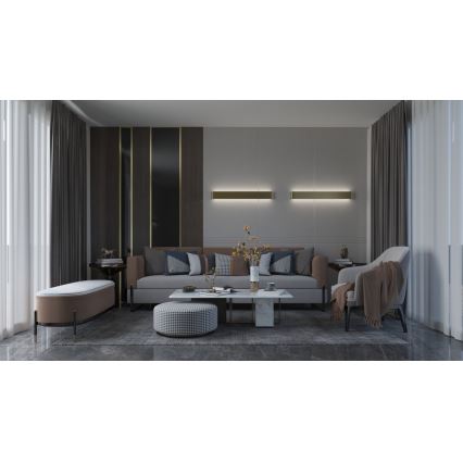 Immax NEO 07137-G - LED SMART Iluminação de parede com regulação LINEA dourada LED/40W/230V + controlo remoto 76 cm Tuya ZigBee