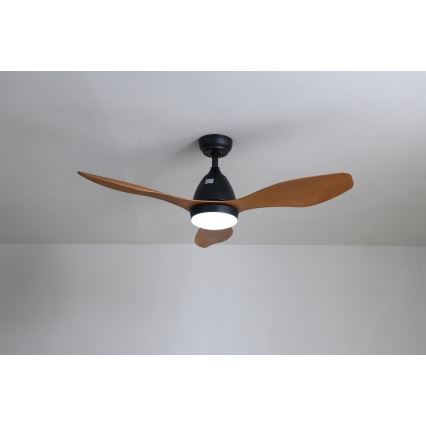 Immax NEO 07141-B - Ventilador de teto LED NEO LITE FRESCO LED/18W/230V Tuya Wi-Fi preto/marrom + controlo remoto