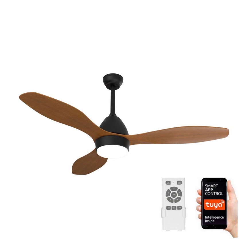 Immax NEO 07141-B - Ventilador de teto LED NEO LITE FRESCO LED/18W/230V Tuya Wi-Fi preto/marrom + controlo remoto