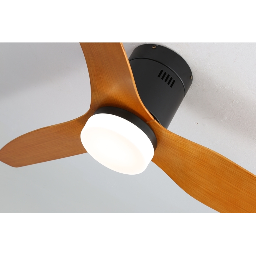 Immax NEO 07142-B - Ventilador de teto LED NEO LITE VENTO LED/18W/230V Tuya Wi-Fi preto/madeira + comando à distância