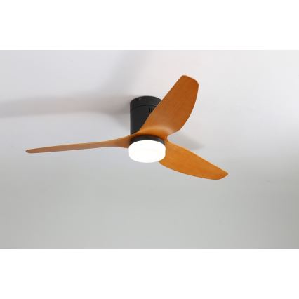 Immax NEO 07142-B - Ventilador de teto LED NEO LITE VENTO LED/18W/230V Tuya Wi-Fi preto/madeira + comando à distância