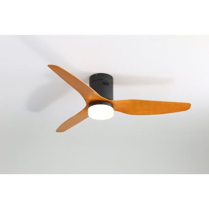 Immax NEO 07142-B - Ventilador de teto LED NEO LITE VENTO LED/18W/230V Tuya Wi-Fi preto/madeira + comando à distância