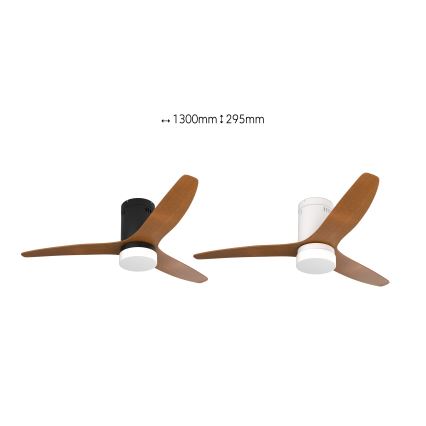 Immax NEO 07142-B - Ventilador de teto LED NEO LITE VENTO LED/18W/230V Tuya Wi-Fi preto/madeira + comando à distância