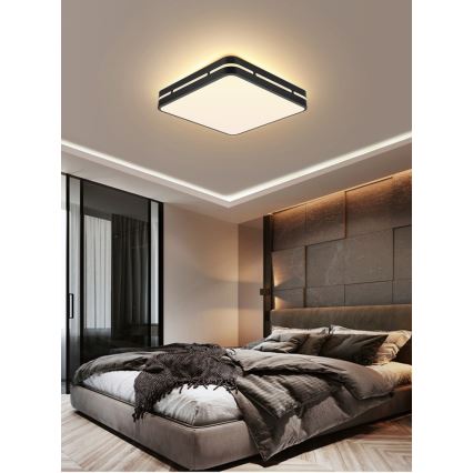 Immax NEO 07154-B42 - Iluminação de teto LED com regulação NEO LITE PERFECTO LED/48W/230V Wi-Fi Tuya preta + controlo remoto