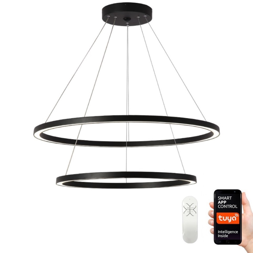 Immax NEO 07158-B80-60 - Candelabro suspenso LED com regulação FINO LED/93W/230V Tuya preto + controlo remoto