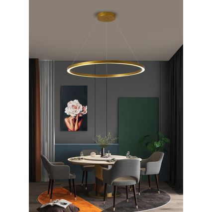 Immax NEO 07159-G80 - Candelabro suspenso LED com regulação FINO LED/60W/230V Tuya dourado + controlo remoto