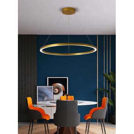 Immax NEO 07159-G80 - Candelabro suspenso LED com regulação FINO LED/60W/230V Tuya dourado + controlo remoto