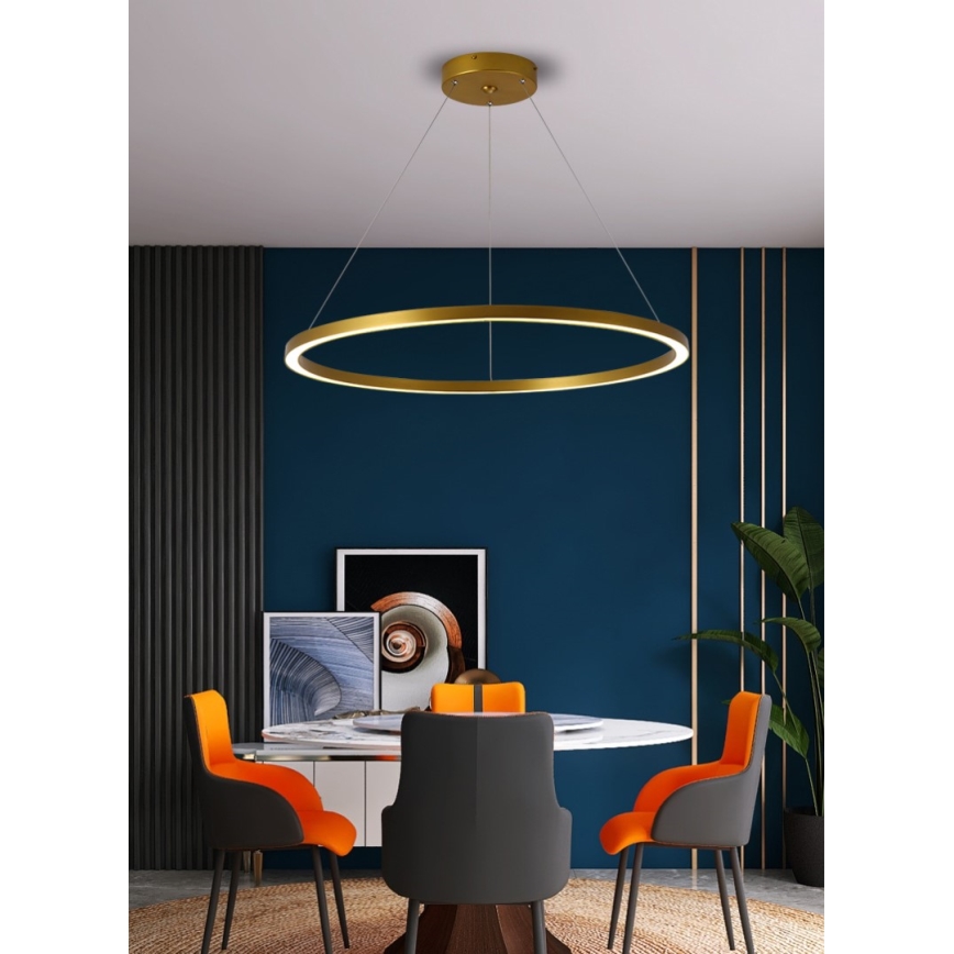 Immax NEO 07159-G80 - Candelabro suspenso LED com regulação FINO LED/60W/230V Tuya dourado + controlo remoto