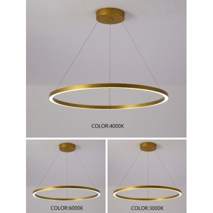 Immax NEO 07159-G80 - Candelabro suspenso LED com regulação FINO LED/60W/230V Tuya dourado + controlo remoto